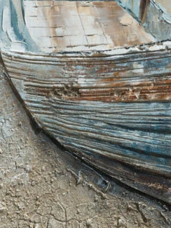 Leinwand-handgemalt, Grau -Einrichtungsgeschäft AltesHolzboot Leinwandbild Grau 100x100 lup1