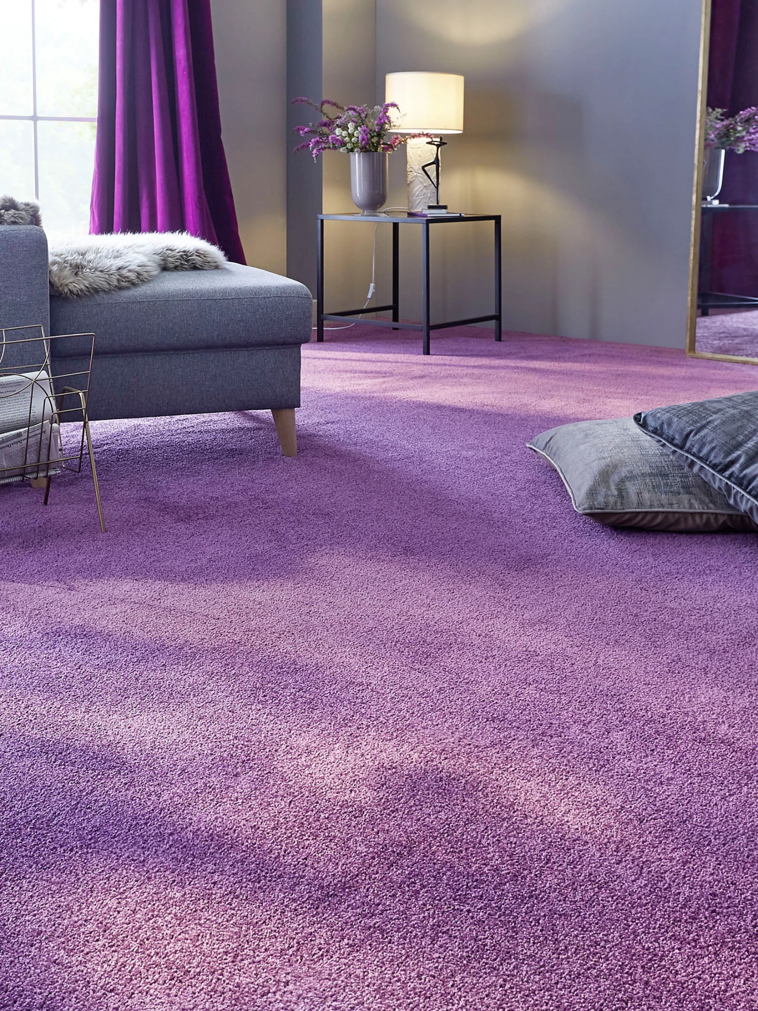 Velours-Teppichboden, Lavendel 115 3 Velours-Teppichboden, Lavendel 115