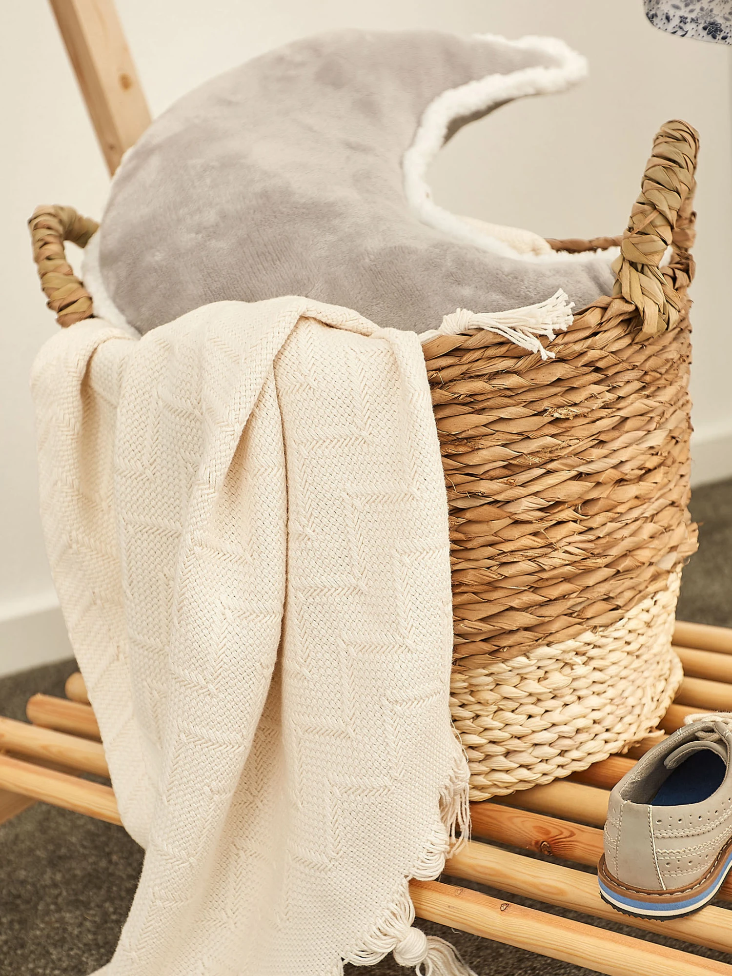 Korb, Weiss/Natur 3 Korb, Weiss/Natur