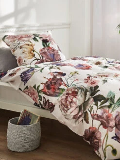 Satin-Bettwäsche, Weiss