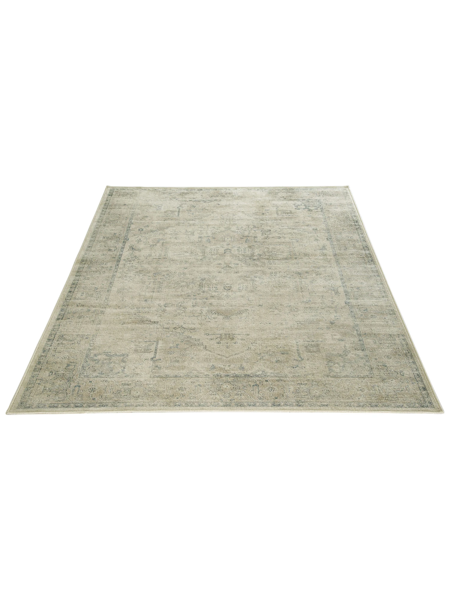 Vintage-Teppich, Creme/Blau 5 Vintage-Teppich, Creme/Blau – Bild 3