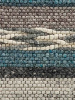 Woll-Teppich, Blue Stripes -Einrichtungsgeschäft Bjerka HandwebTeppich Blau BlueStripes 170x240 lup