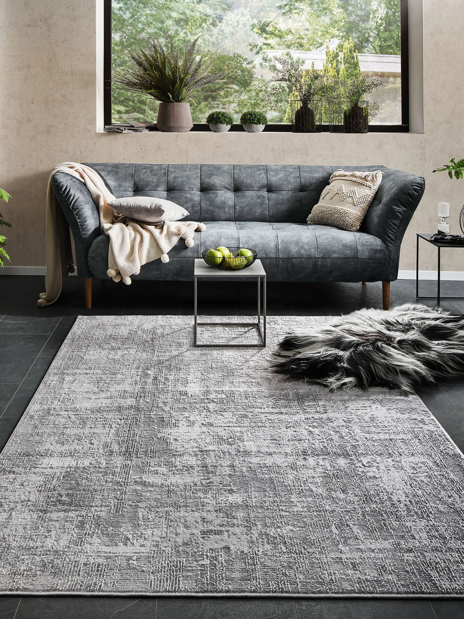 Vintage-Teppich, Mattsilber 4 Vintage-Teppich, Mattsilber – Bild 2