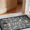 Sauberlaufmatte, Dachshund Welcome -Einrichtungsgeschäft Door Sauberlaufmatte braun grau Dachshund 50x70 mil