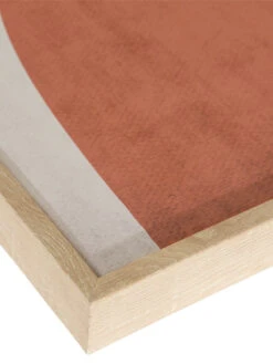 Leinwand-Druck-handbemalt, Beige/Braun -Einrichtungsgeschäft Doubleface Druckgerahmt Terra BeigeBraun 50x70 lup2