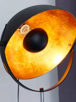 Standleuchte, Schwarz/Gold -Einrichtungsgeschäft Flash Standleuchte Lampe Schwarz SchwarzGold 55x170 lup