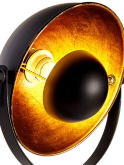 Tischleuchte, Schwarz/Gold -Einrichtungsgeschäft Flashes Tischleuchte Lampe Schwarz SchwarzGold 28x63 lup