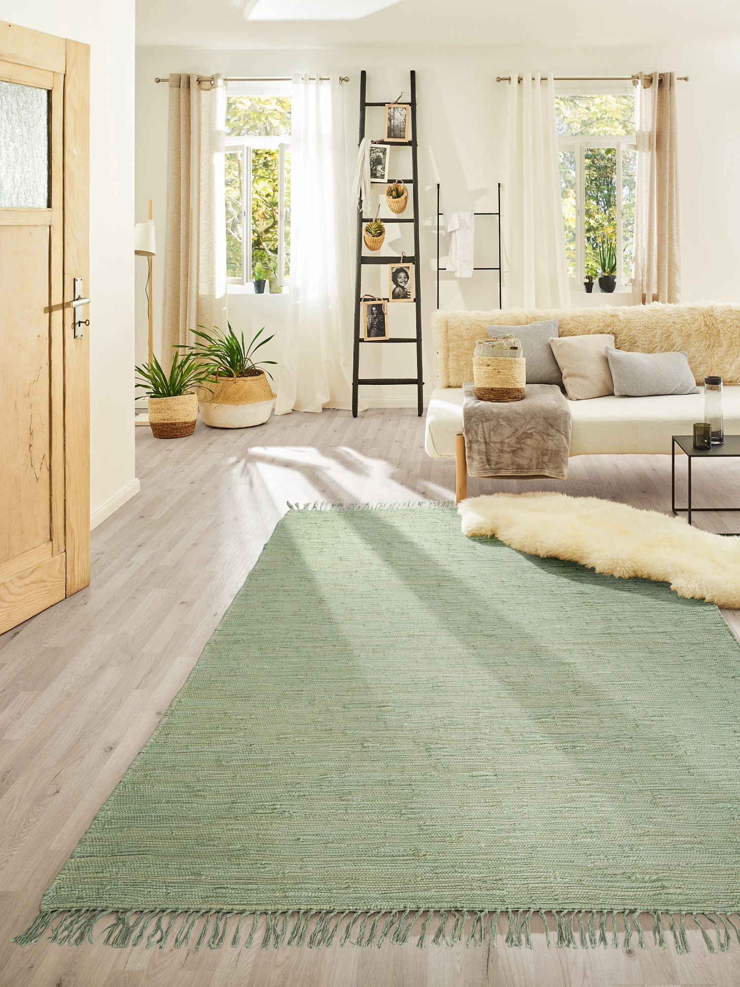 Baumwoll-Teppich, Green 3 Baumwoll-Teppich, Green