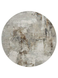 Vintage-Teppich, Taupe -Einrichtungsgeschäft Garisim VintageTeppich Dunkelbeige Taupe 200rund pla