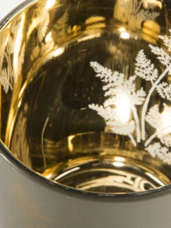 Teelichthalter, Dunkelgrün/Gold -Einrichtungsgeschäft Goldfarn Teelichthalter Gruen DunkelgruenGold 10x10x122C5 lup1