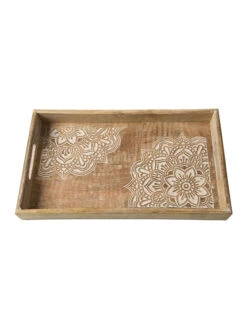 Deko-Tablett, Hellbraun -Einrichtungsgeschäft GypsetTray DekoTablett Hellbraun 23x38x5 pla