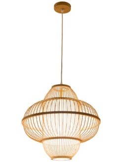 Hängeleuchte, Bambus -Einrichtungsgeschäft Imari Pendelleuchte Beige Bambus 42x42x40 per2