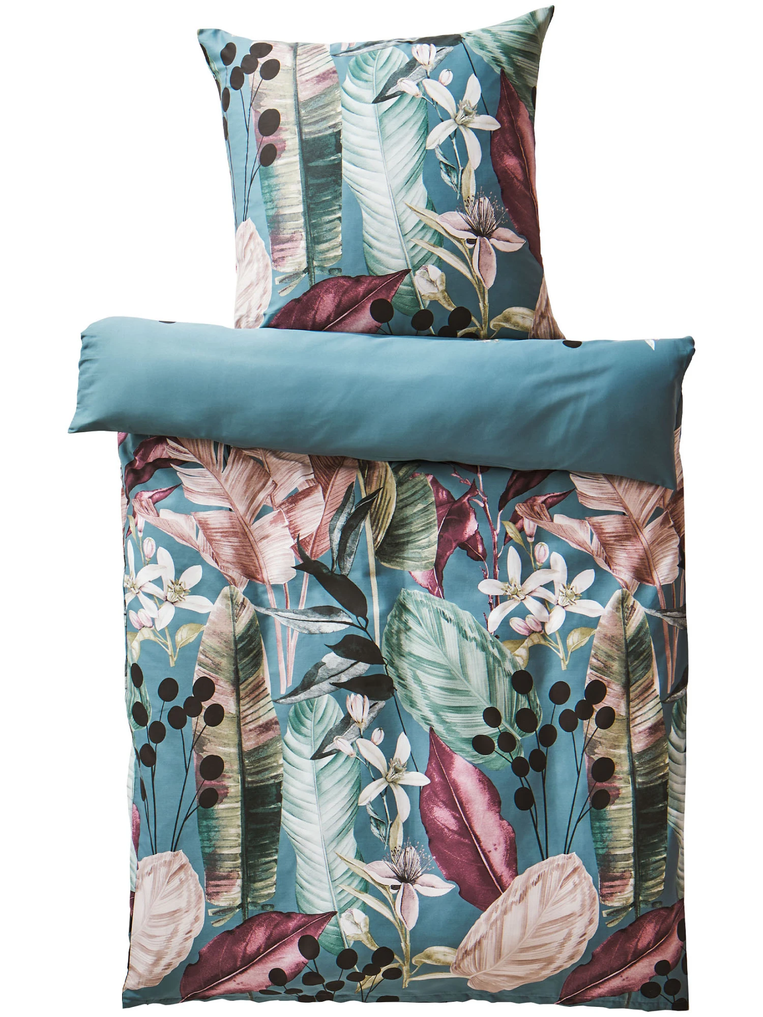 Satin-Bettwäsche, Petrol 4 Satin-Bettwäsche, Petrol – Bild 2