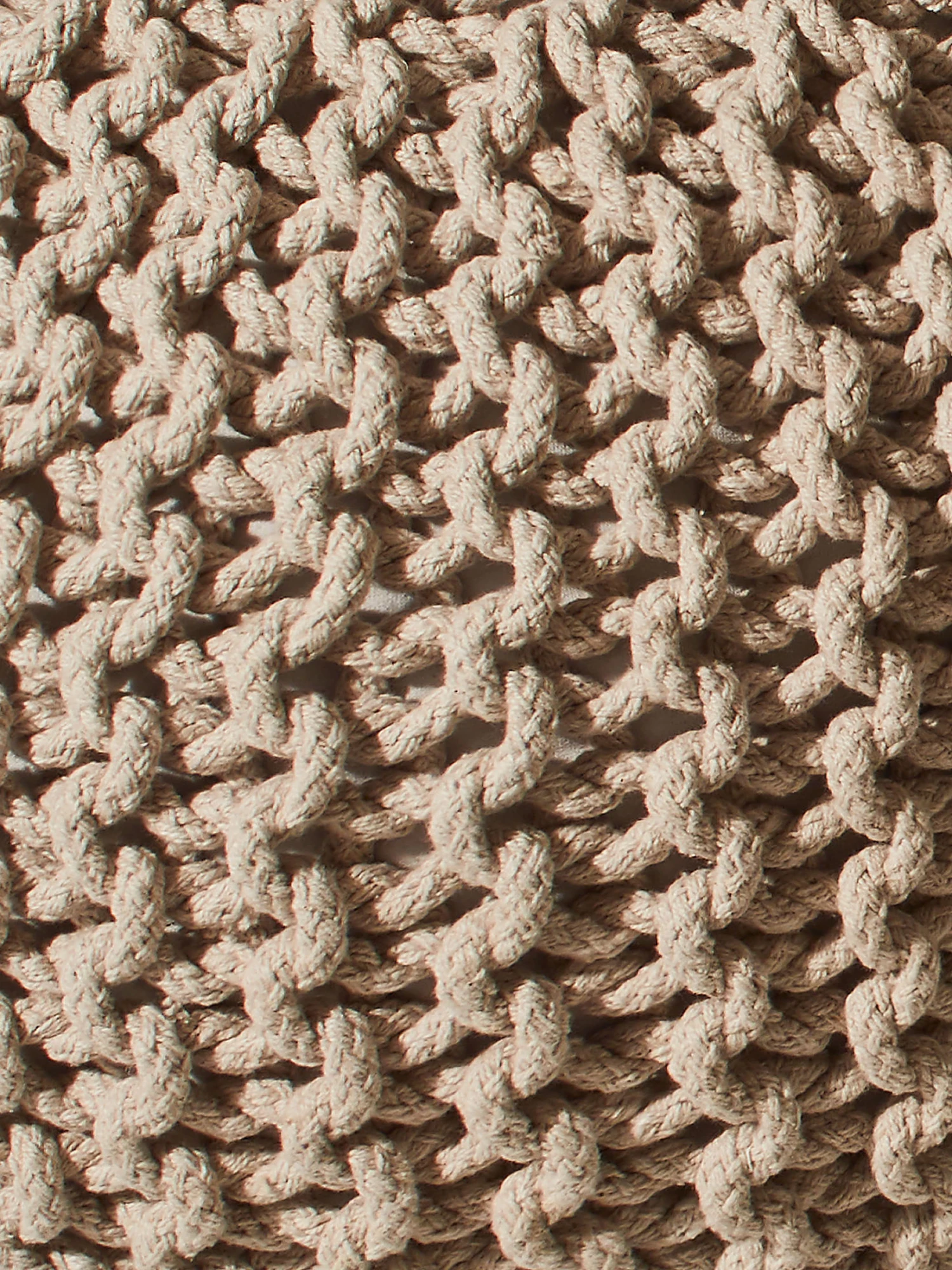 Strick-Pouf, Beige 5 Strick-Pouf, Beige – Bild 3