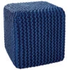 Strick-Pouf, Navy -Einrichtungsgeschäft Kiruna Sitzpouf blau navy eckig per