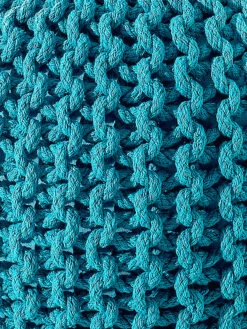 Strick-Pouf, Türkis 7 Strick-Pouf, Türkis -Einrichtungsgeschäft Kiruna Sitzpouf blau tuerkis lup