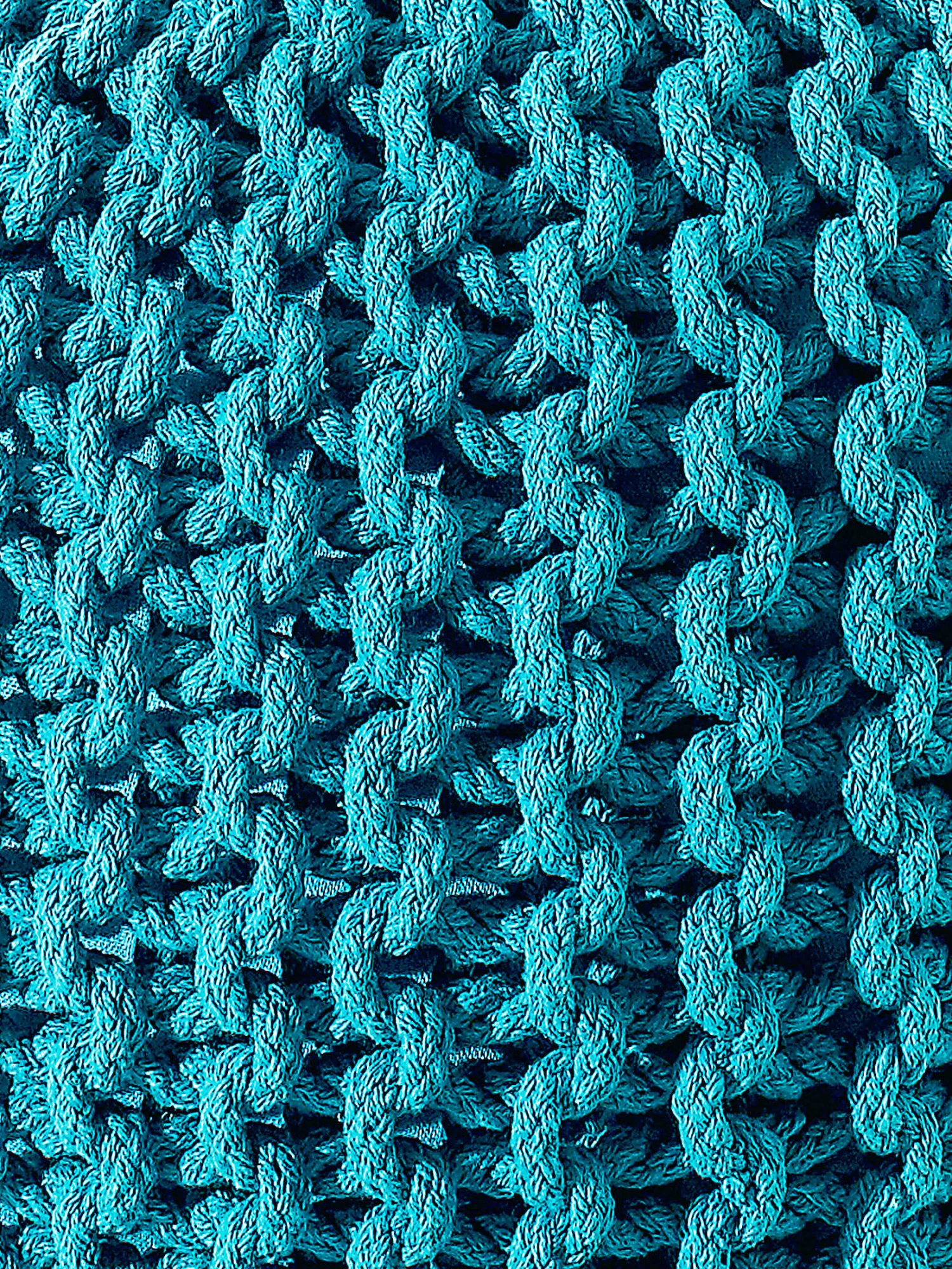 Strick-Pouf, Türkis 5 Strick-Pouf, Türkis – Bild 3