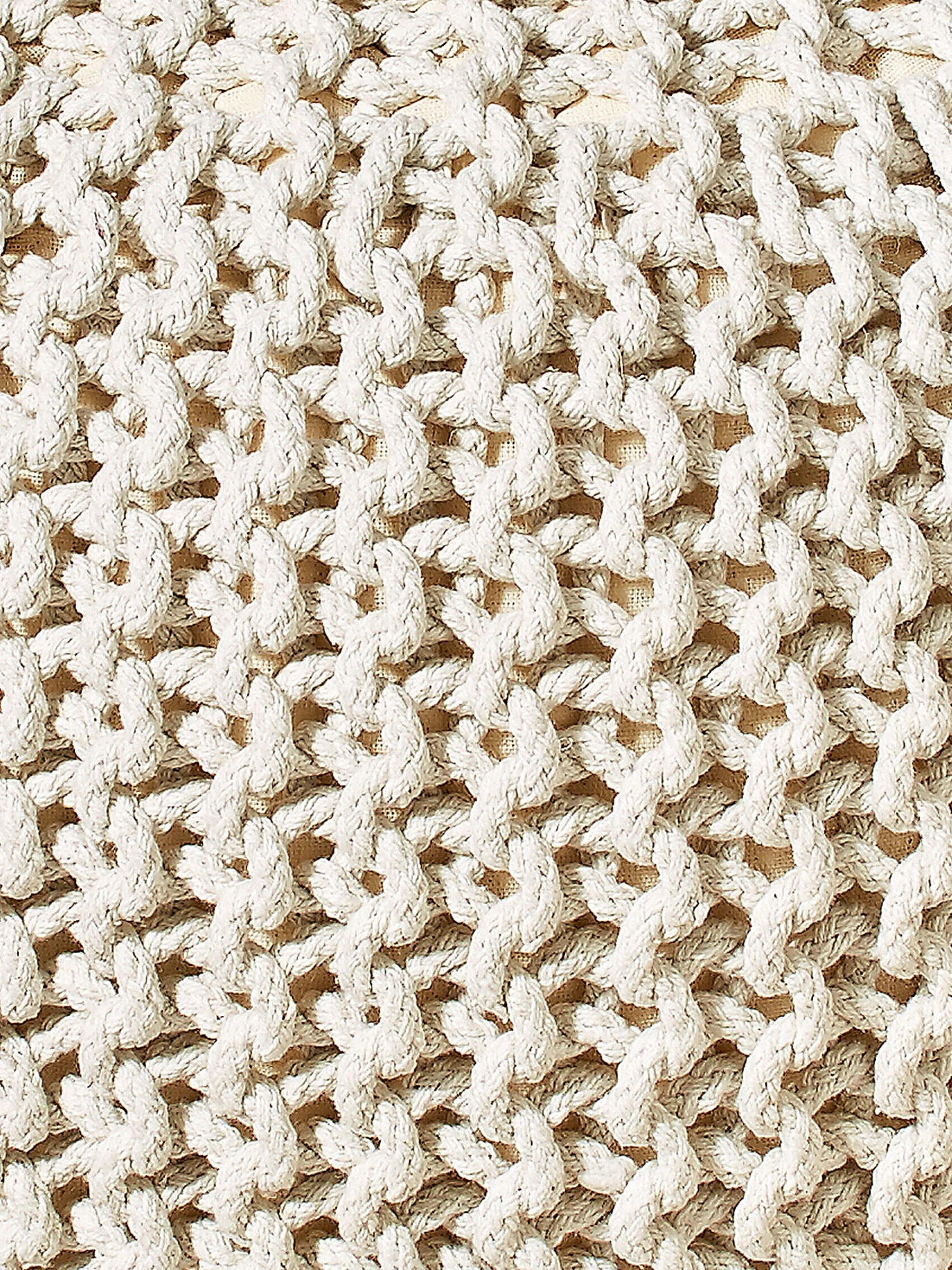 Strick-Pouf, Creme 5 Strick-Pouf, Creme – Bild 3