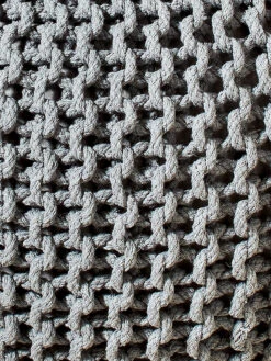 Strick-Pouf, Stahl -Einrichtungsgeschäft Kiruna Sitzpouf grau stahl lup