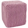 Strick-Pouf, Rose -Einrichtungsgeschäft Kiruna Sitzpouf rosa rose eckig per