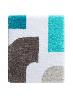 Titelseite -Einrichtungsgeschäft Latigo Badteppich Mehrfarbig Tuerkis 50x60 pla