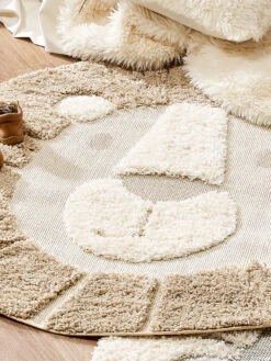 Kinder-Teppich, Beige -Einrichtungsgeschäft Lioness KinderTeppich Beige 120rund lup