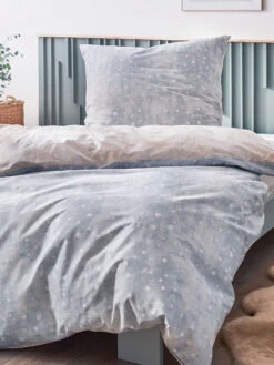 Bettwäsche, Creme/Hellblau