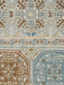 Vintage-Teppich, Blau/Gold/Silber 10 Vintage-Teppich, Blau/Gold/Silber -Einrichtungsgeschäft Mamaras VintageTeppich Blau BlauGoldSilber 200x290 lup