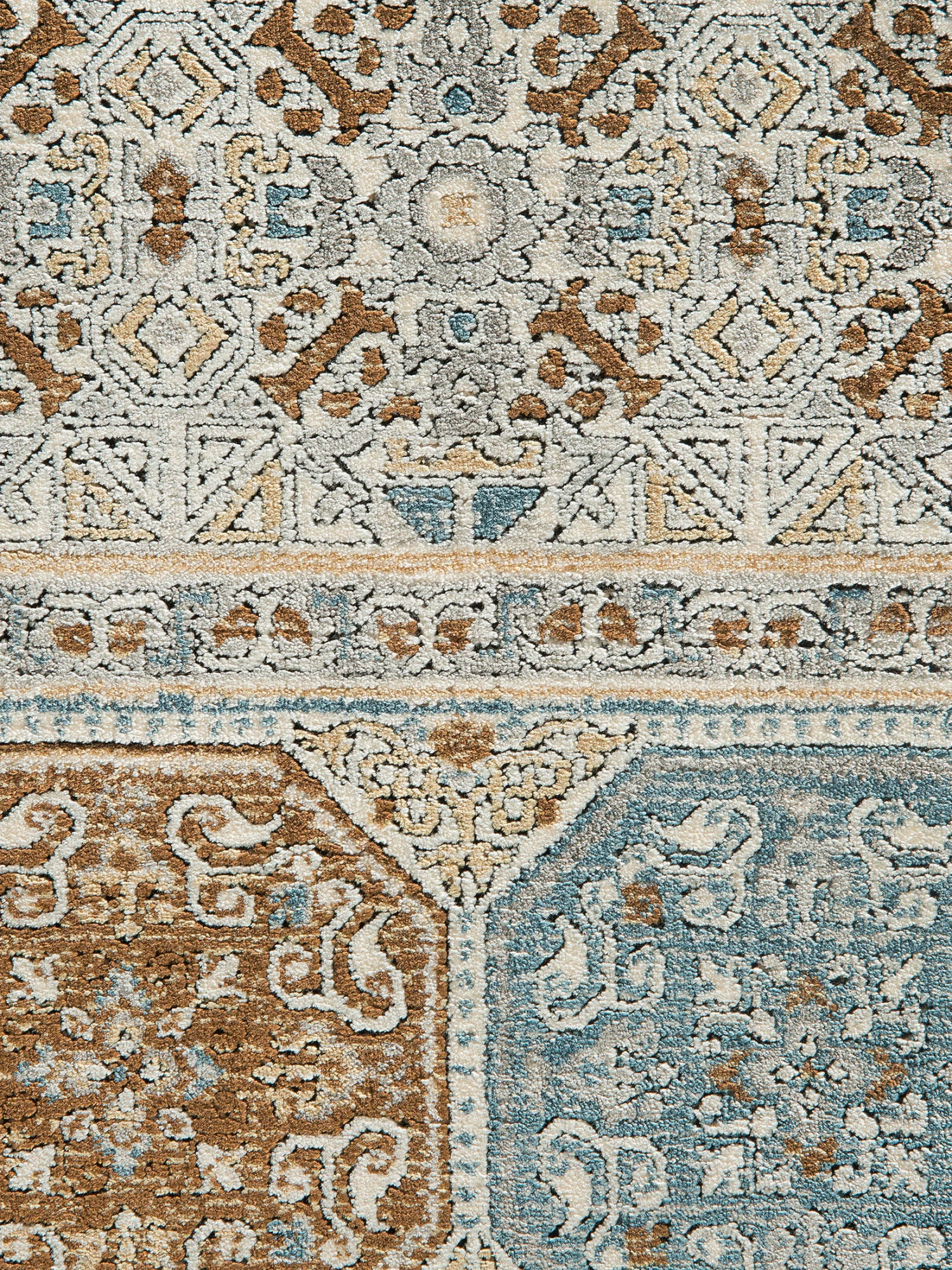 Vintage-Teppich, Blau/Gold/Silber 6 Vintage-Teppich, Blau/Gold/Silber – Bild 4