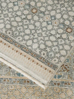 Vintage-Teppich, Blau/Gold/Silber 11 Vintage-Teppich, Blau/Gold/Silber -Einrichtungsgeschäft Mamaras VintageTeppich Blau BlauGoldSilber 200x290 wel