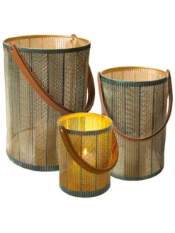 Laterne, Grün/Gold -Einrichtungsgeschäft Maribel Laterne gruen GruenGold Serie per