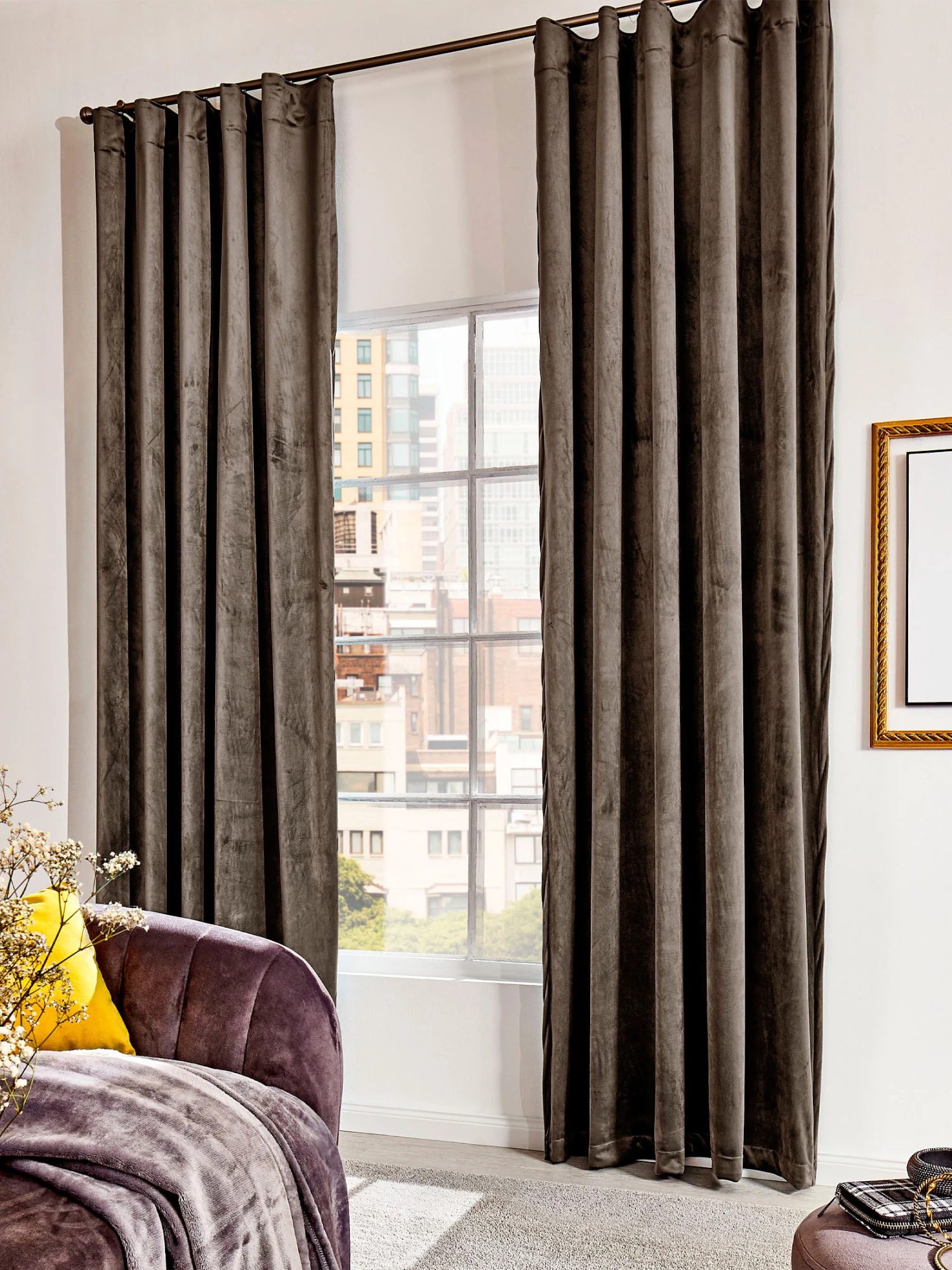 Vorhang Mit Gardinenband, Taupe 3 Vorhang Mit Gardinenband, Taupe