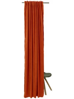 Vorhang Mit Gardinenband, Kupfer -Einrichtungsgeschäft Marilana Gardine verdeckteSchlaufe Orange Kupfer 140x245 pla2
