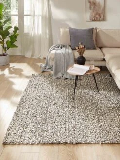 Woll-Teppich, Grey/White