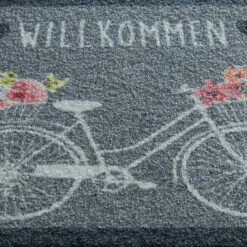 Sauberlaufmatte, Bike Grey -Einrichtungsgeschäft Nostalgie Fussmatte fahrrad grau lup