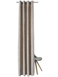 Ösenschal, Wolle -Einrichtungsgeschäft Nuri Gardine Oesenschal Beige Wolle 140x245 pla2