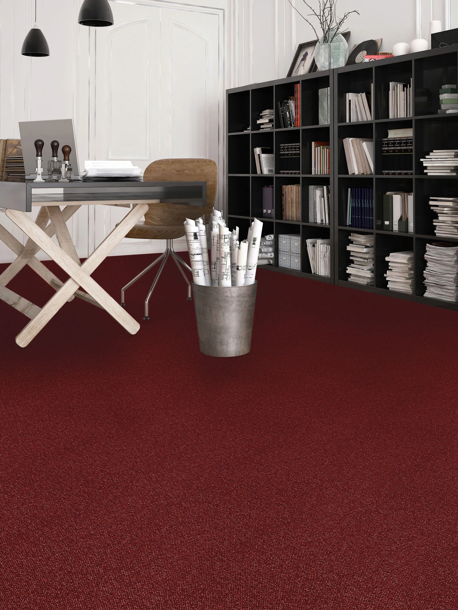 Schlingen-Teppichboden, Rot 3 Schlingen-Teppichboden, Rot