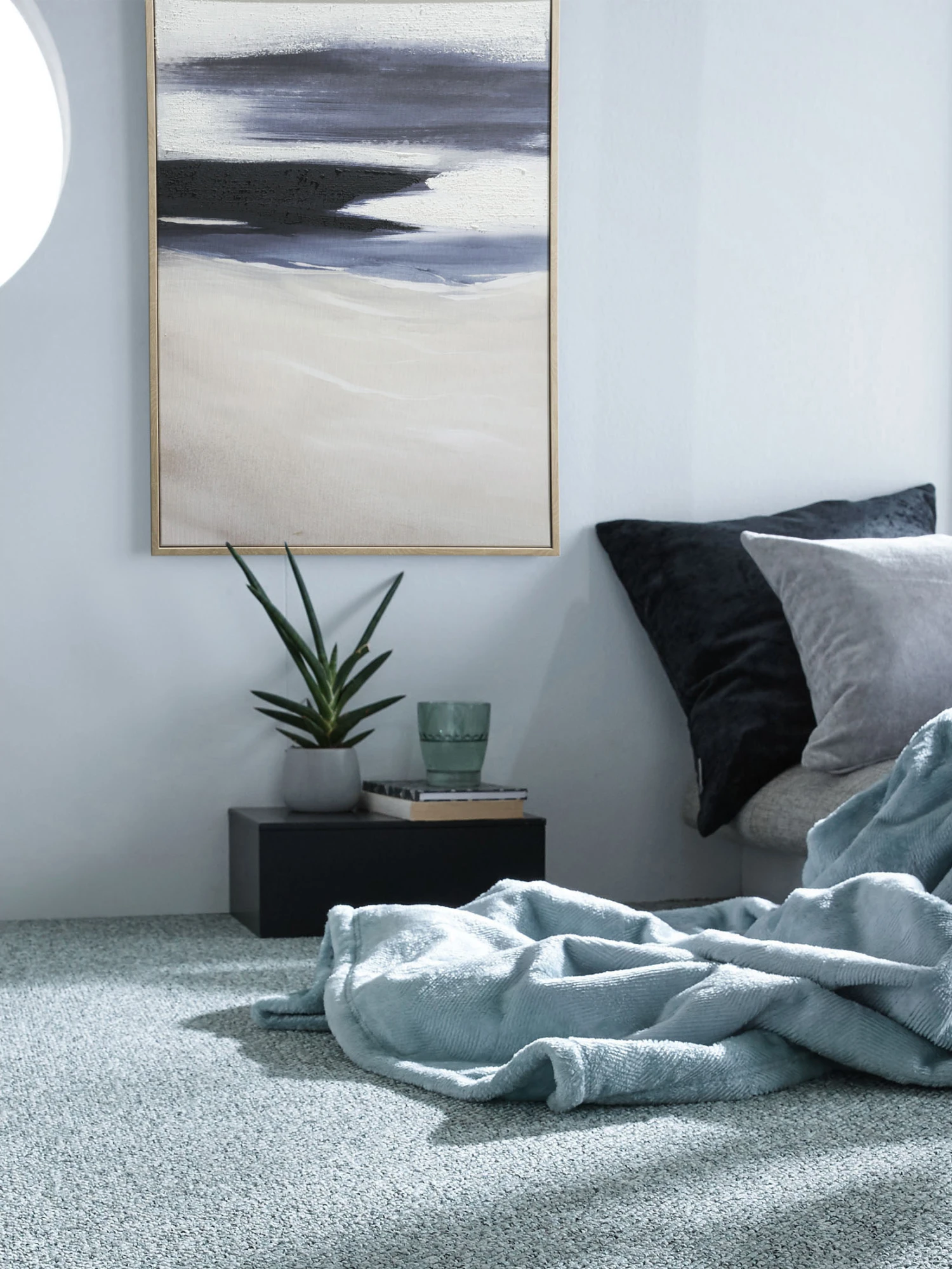 Leinwand-Druck-handbemalt, Blau 3 Leinwand-Druck-handbemalt, Blau