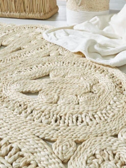 Jute-Teppich, Beach -Einrichtungsgeschäft Perleta JuteTeppich Beige Beach 90rund lup2