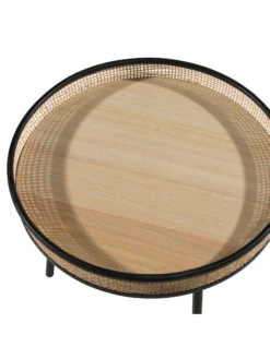 Tisch, Natur -Einrichtungsgeschäft Rotang Tisch Hellbraun Natur 42x42x41 pla