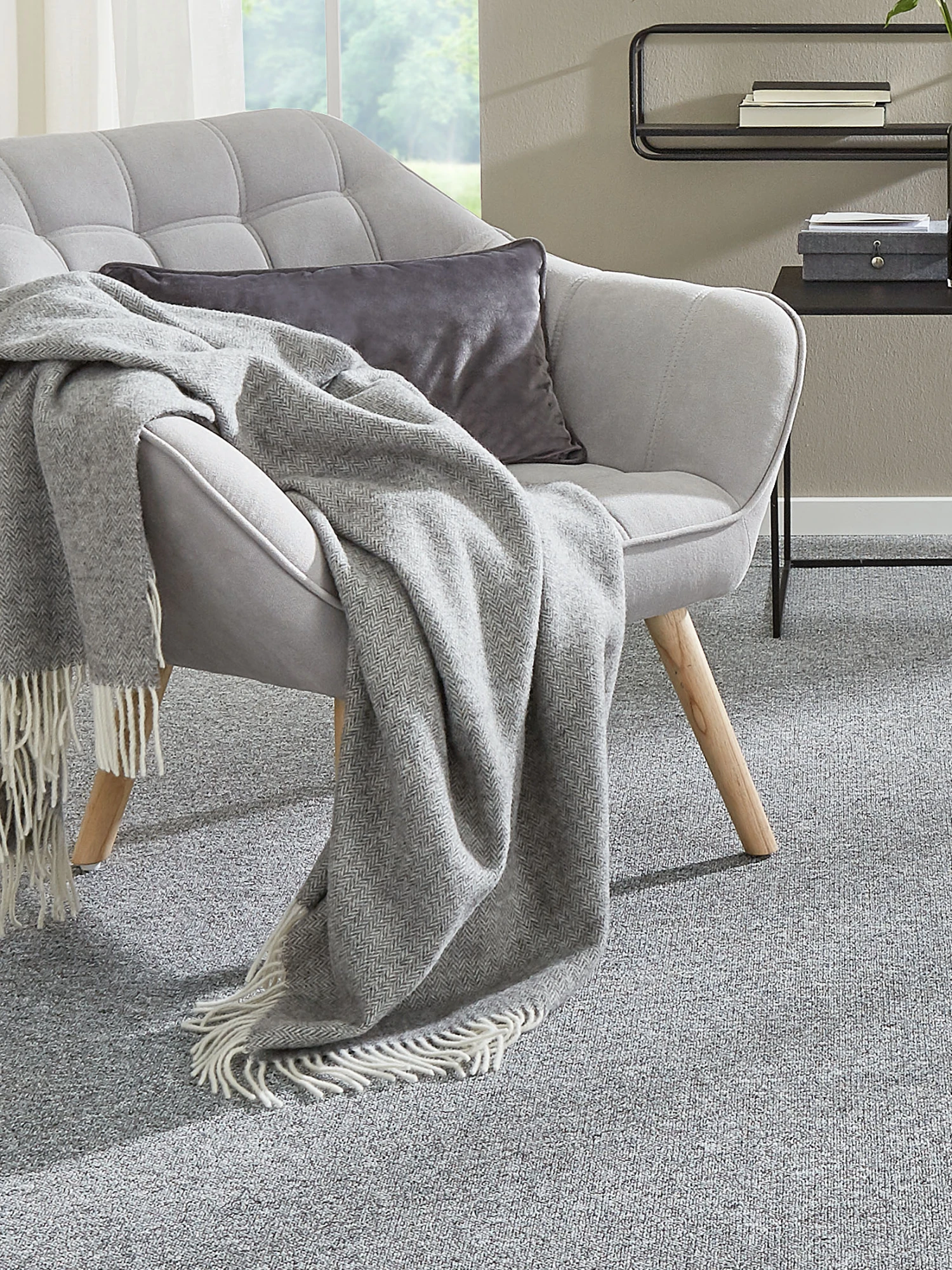 Wolldecke, Offwhite/Hellgrau 3 Wolldecke, Offwhite/Hellgrau