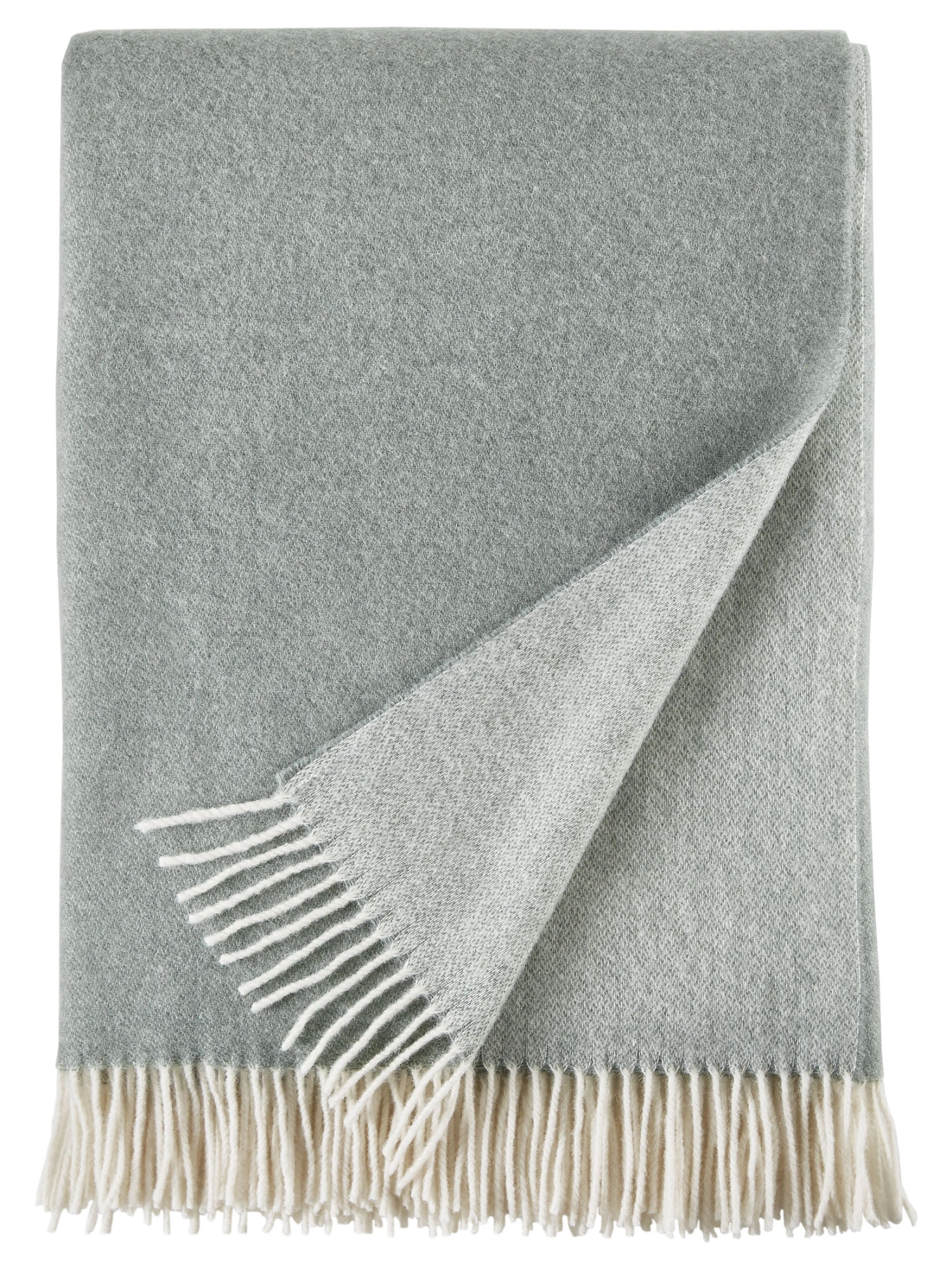 Wolldecke, Offwhite/Hellgrau 4 Wolldecke, Offwhite/Hellgrau – Bild 2