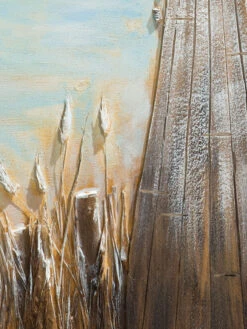 Leinwand-handgemalt, Hellgraublau -Einrichtungsgeschäft SteginsMeer Leinwandbild Hellblau 60x120 lup2