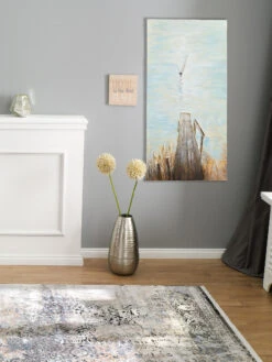 Leinwand-handgemalt, Hellgraublau