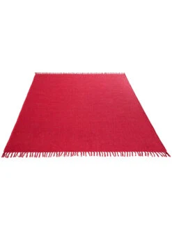 Baumwoll-Teppich, Himbeerrot -Einrichtungsgeschäft Summerweave Handwebteppich rot Himbeerrot 170x240 fper